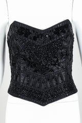 Vintage Erez Strapless Beaded Bustier Front at Recess LA