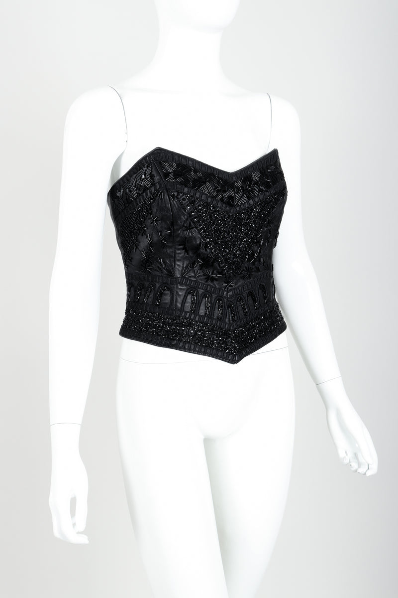Vintage Erez Strapless Beaded Bustier Angle at Recess LA
