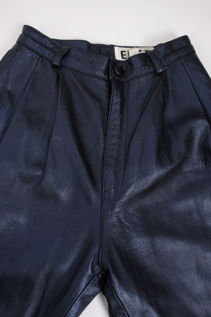 Vintage Erez Metallic Pleated Leather Pant waistband at Recess Los Angeles