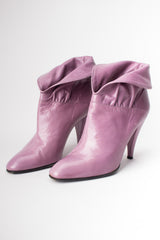 Erik's Shoes Lilac Purple Cuffed Collar Ankle Boots Booties