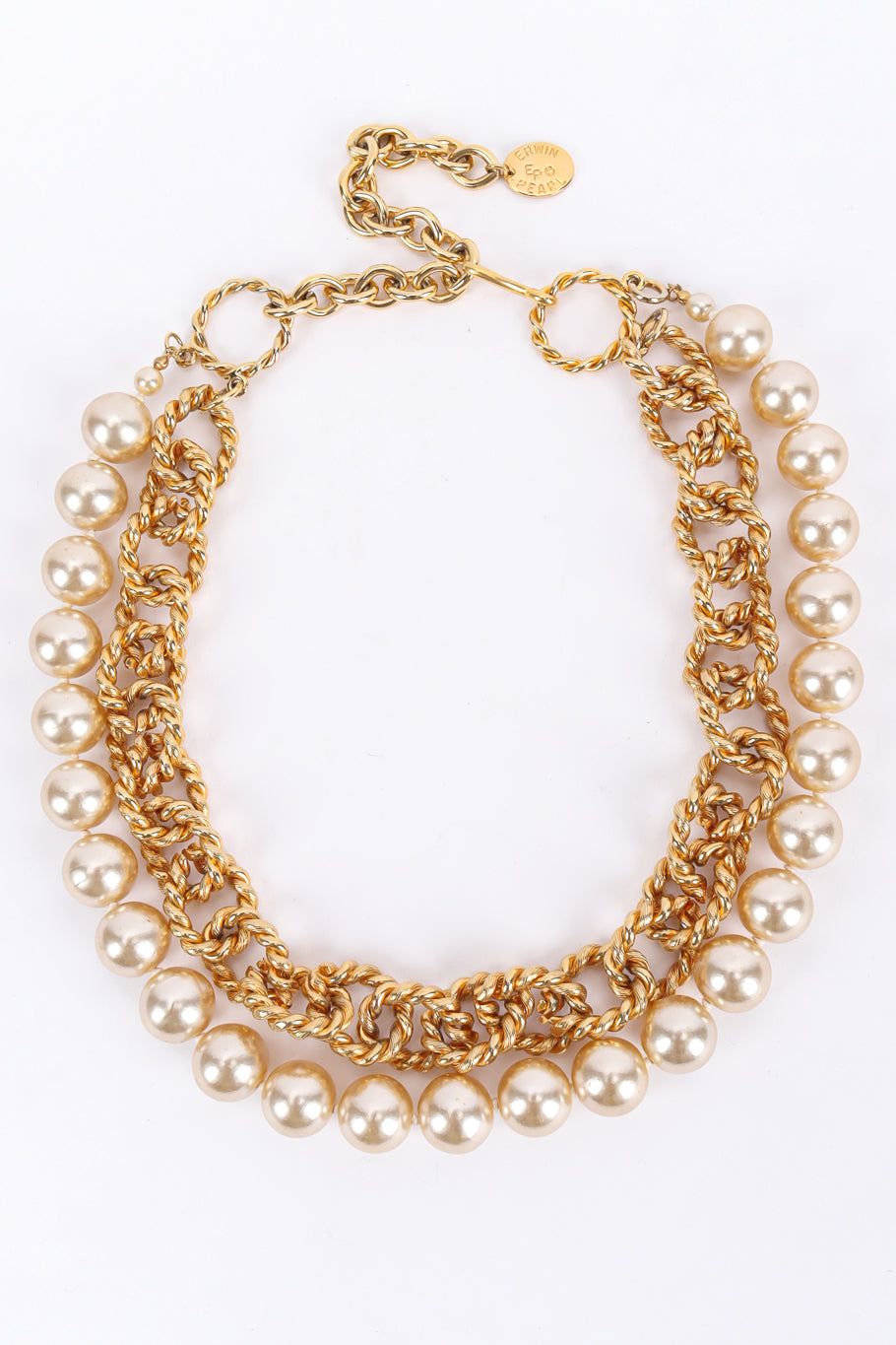 Vintage Erwin Pearl Rope Chain Pearl Necklace front @ Recess LA