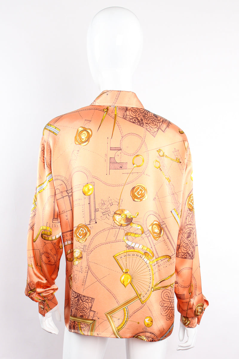 Vintage Escada Architecture Draft Print Shirt on Mannequin back at Recess Los Angeles