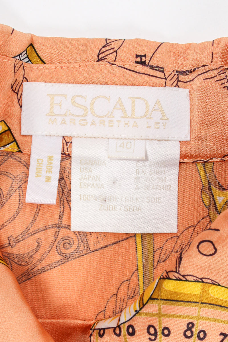 Vintage Escada Architecture Draft Print Shirt label at Recess Los Angeles