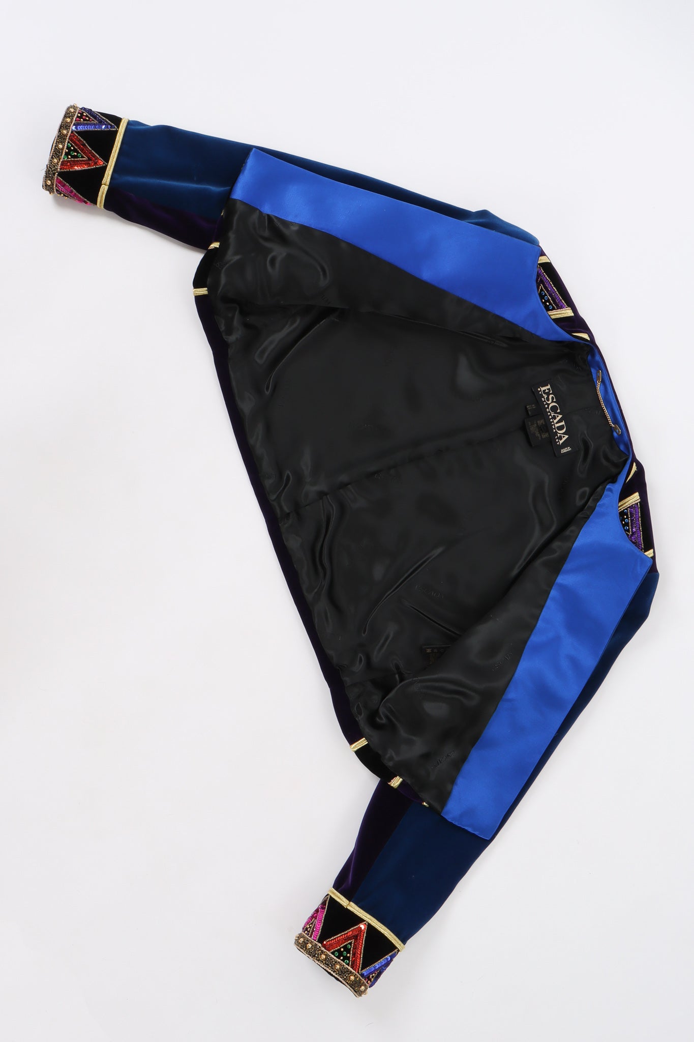 Chevron Sequined Velvet Boxy Jacket