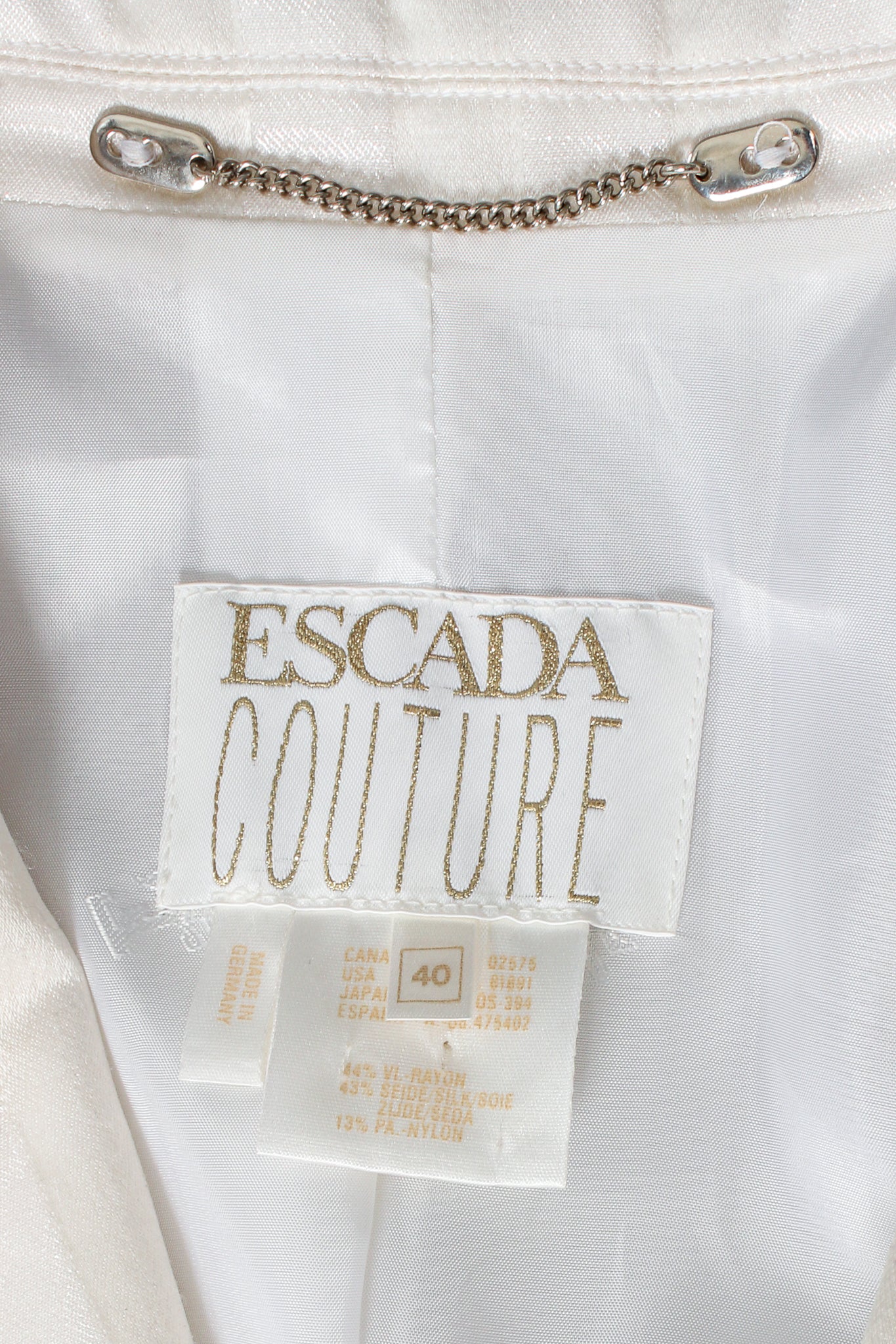 Vintage Escada Double Breasted Jacquard Blazer label at Recess Los Angeles