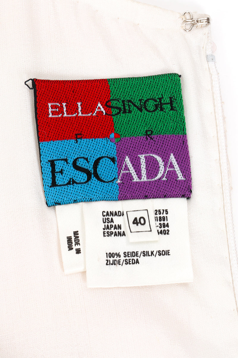 Vintage Escada Tropical Sequined Stripe Dress label at Recess Los Angeles