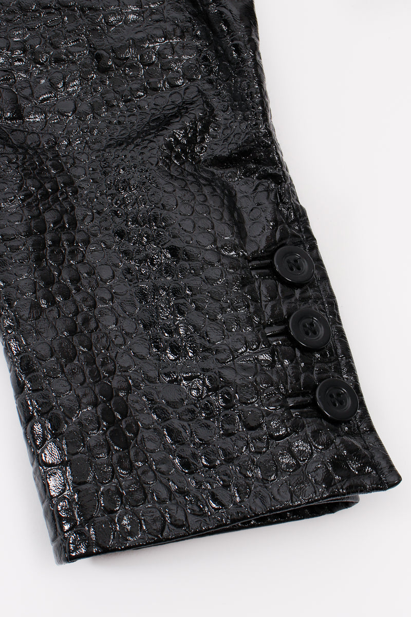 Escada - Vintage Black Reptile Texture Embossed Taper Leg Pants Sz