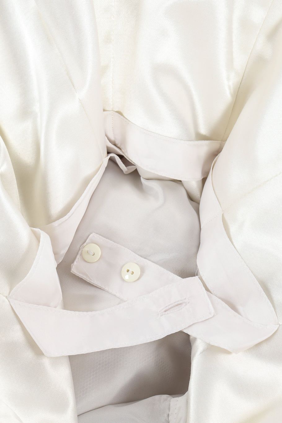 Vintage Escada Couture Metallic Floral Lace Silk Dress inner waist fastener @ Recess LA