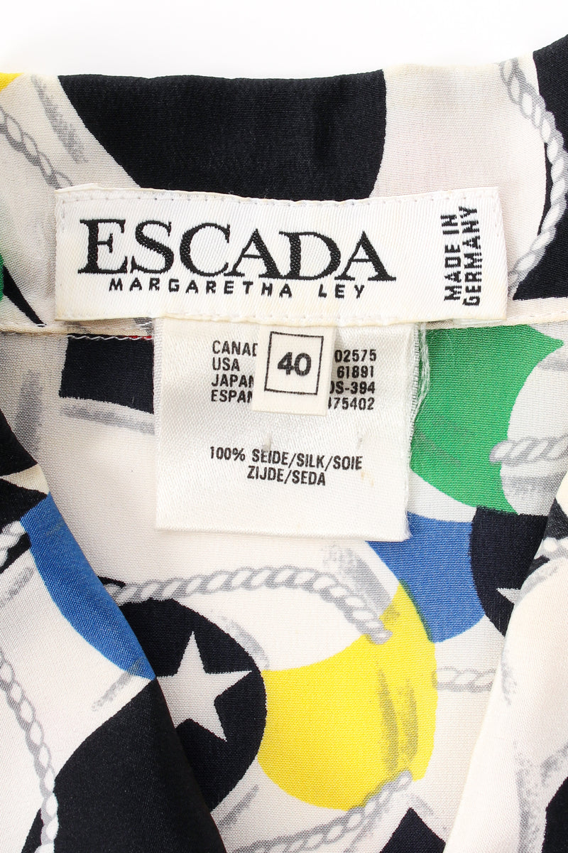 Vintage Escada Starry Striped Life Preserver Shirt label at Recess LA