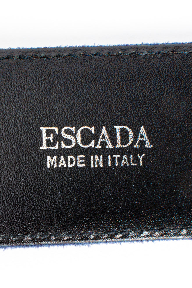 Vintage Escada Starry Suede Belt signature stamp at Recess Los Angeles