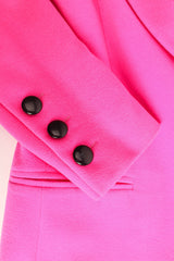 Vintage Escada by Margaretha Ley Hot Pink Wool Blazer contrasting buttons sleeves@ Recess LA