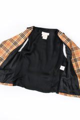 Vintage Escada Plaid Horsebit Vest & Pant Set vest lining at Recess Los Angeles