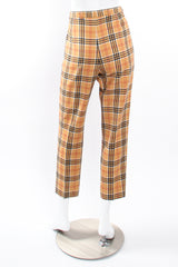 Vintage Escada Plaid Horsebit Vest & Pant Set on mannequin pant back at Recess LA