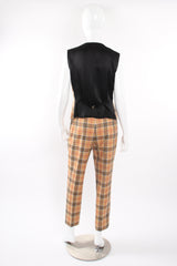 Vintage Escada Plaid Horsebit Vest & Pant Set on Mannequin back at Recess Los Angeles