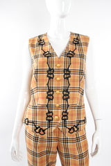 Vintage Escada Plaid Horsebit Vest & Pant Set on Mannequin crop at Recess Los Angeles