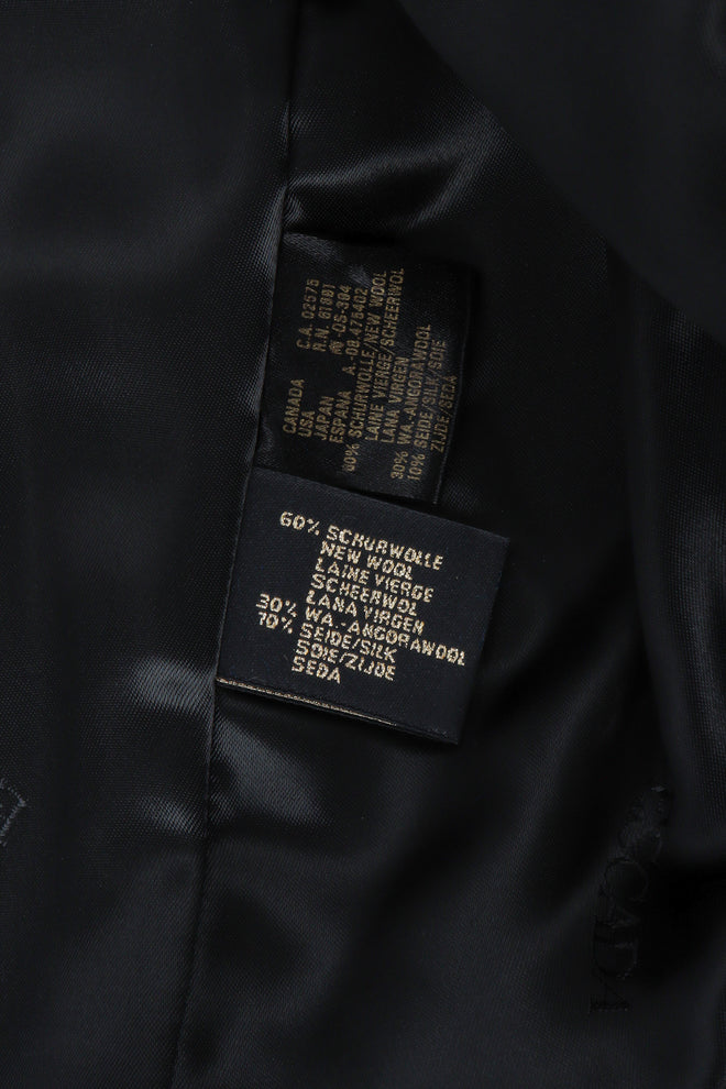 Vintage Escada Colorblock Lapis Blazer lining at Recess Los Angeles
