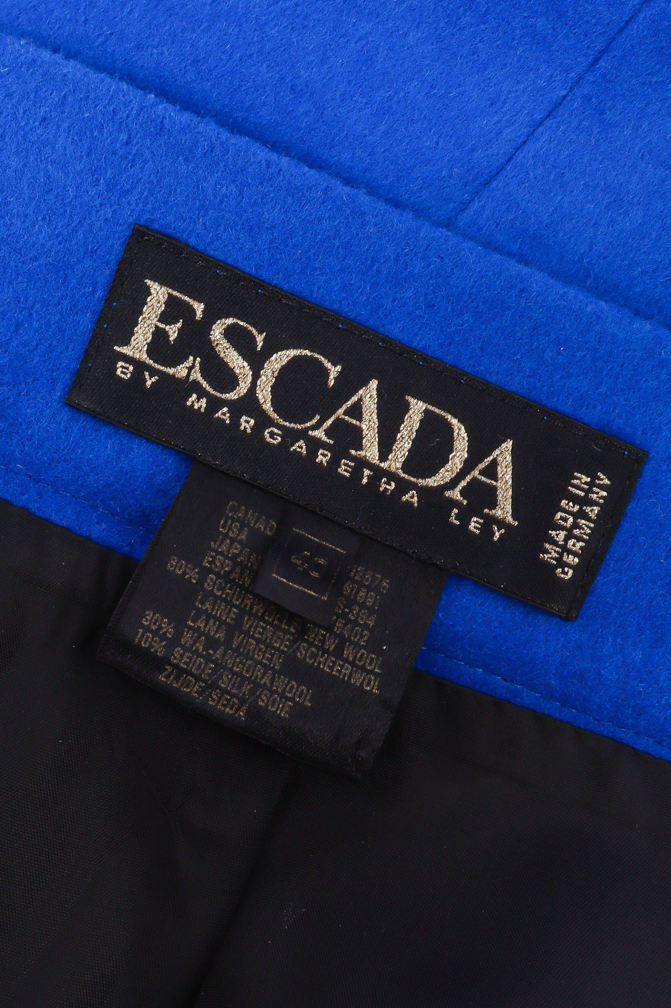 Vintage Escada Colorblock Lapis Set label at Recess Los Angeles
