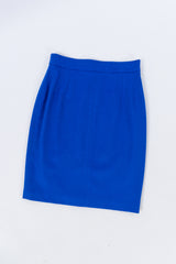 Vintage Escada Colorblock Lapis Skirt front at Recess Los Angeles