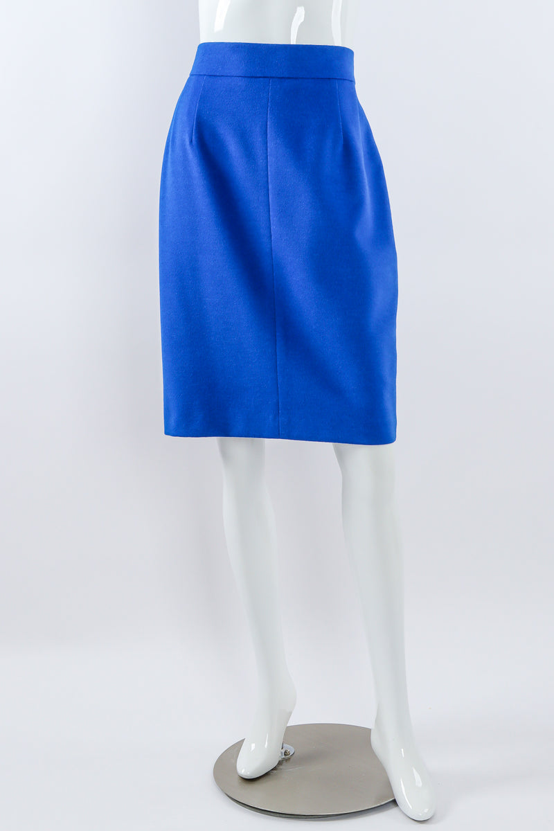 Vintage Escada Colorblock Lapis Skirt front on mannequin at Recess Los Angeles