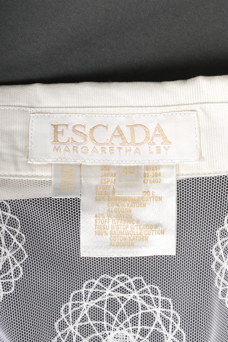 Vintage Escada Sheer Mesh Spirograph Shirt label at Recess Los Angeles