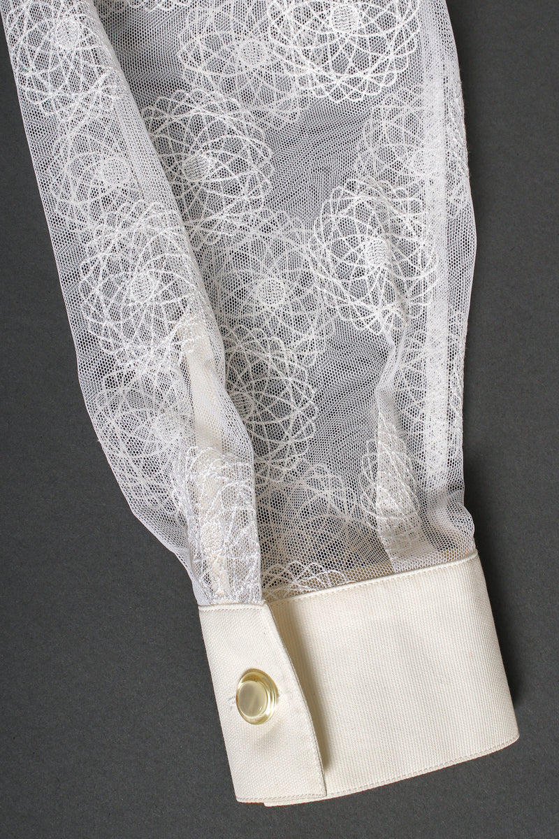 Vintage Escada Sheer Mesh Spirograph Shirt sleeve cuff at Recess Los Angeles