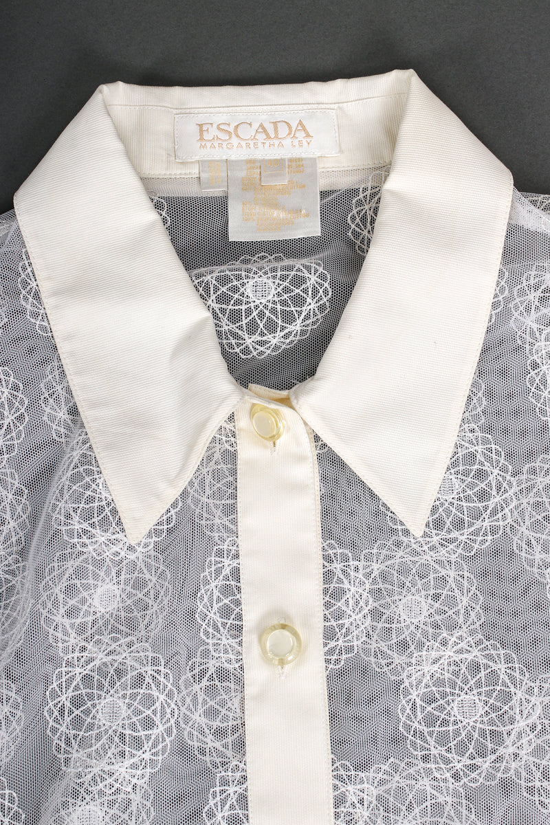 Vintage Escada Sheer Mesh Spirograph Shirt collar at Recess Los Angeles