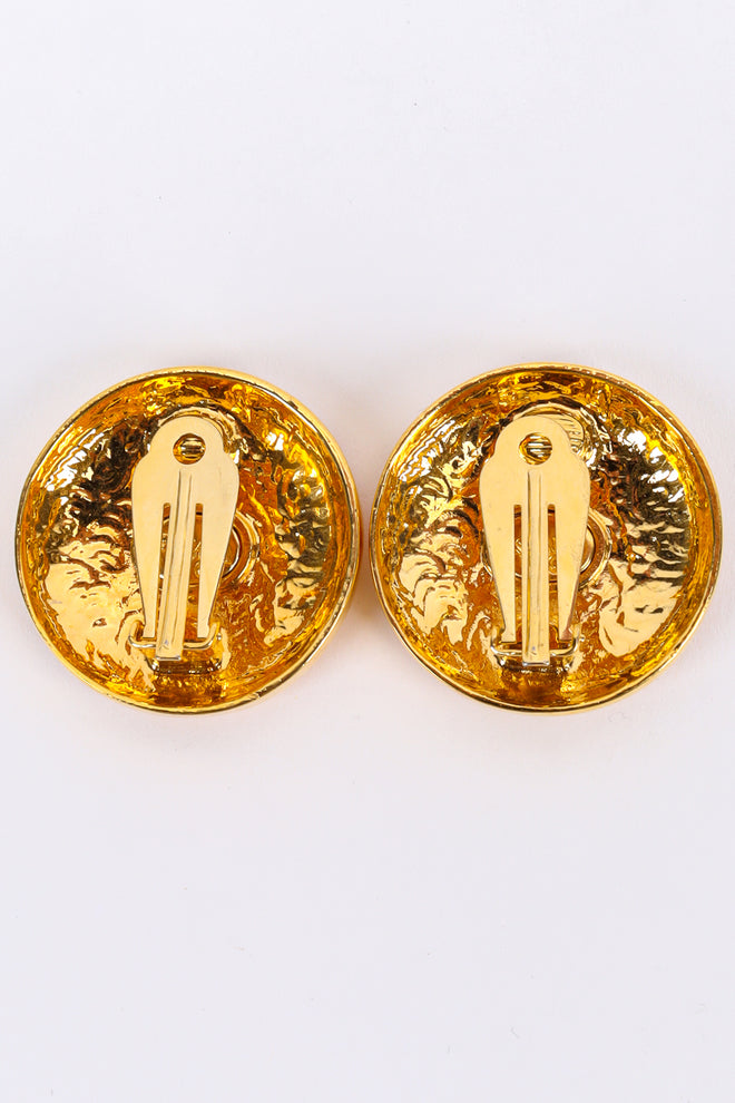 Vintage Escada Round Spiral Disc Earrings back @ Recess LA