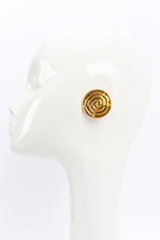 Vintage Escada Round Spiral Disc Earrings on mannequin @ Recess LA