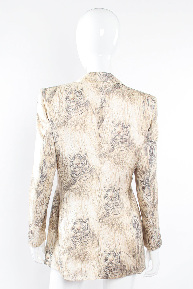 Vintage Escada Silk Snow Tiger Jacket on Mannequin back at Recess Los Angeles