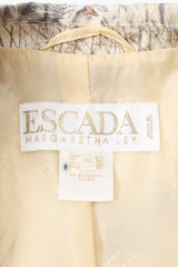 Vintage Escada Silk Snow Tiger Jacket label at Recess Los Angeles