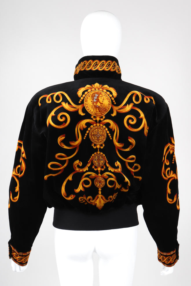 Recess Los Angeles Vintage Escada Baroque Print Versace Velvet Bomber