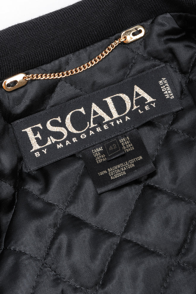 Recess Los Angeles Vintage Escada Baroque Print Versace Velvet Bomber