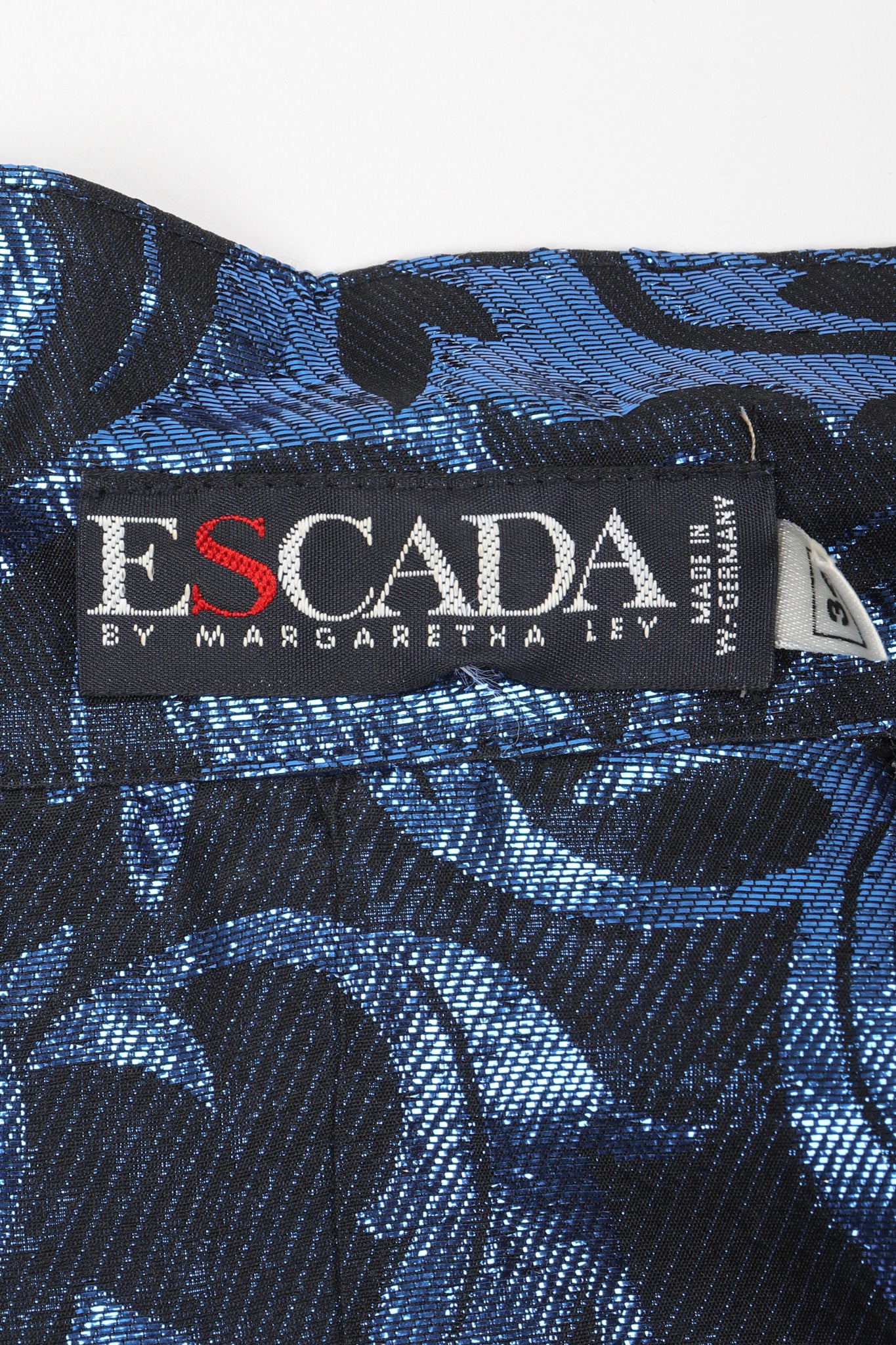 Recess Los Angeles Vintage Escada Metallic Lamé Damask Pajama Pyjama Blouse