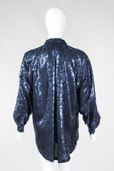Recess Los Angeles Vintage Escada Metallic Lamé Damask Pajama Pyjama Blouse