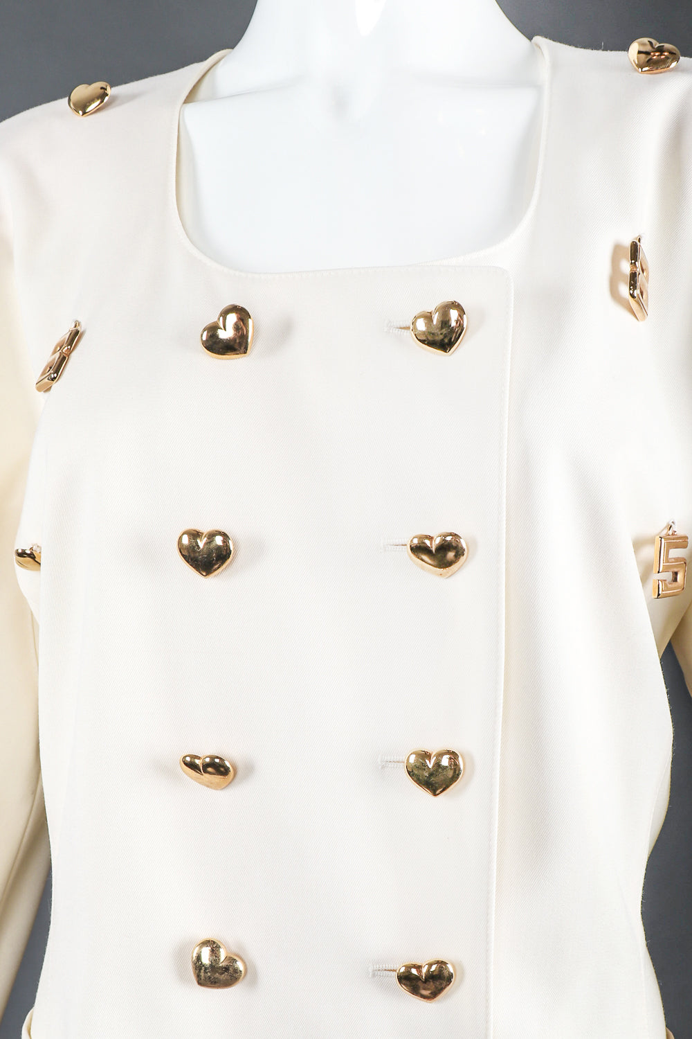 Recess Designer Consignment Vintage Escada Double Breasted Gold Charm Jacket Los Angeles Resale Recycled