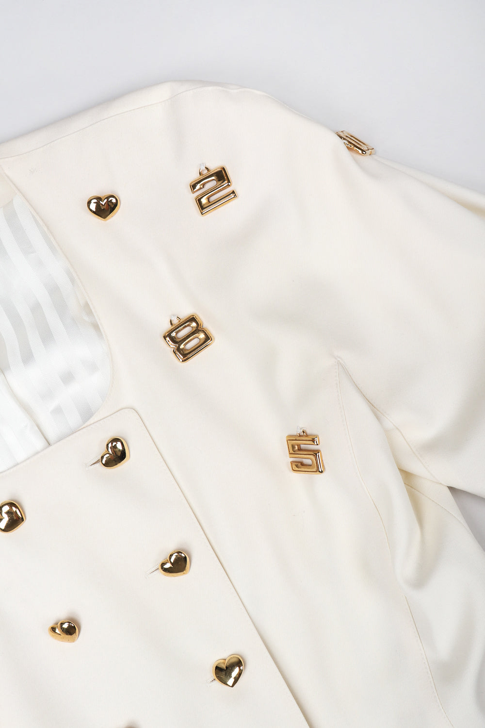 Recess Designer Consignment Vintage Escada Double Breasted Gold Charm Jacket Los Angeles Resale Recycled