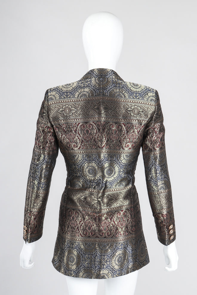 Recess Los Angeles Vintage Escada Royal Golden Brocade Jacket & Pant Suit