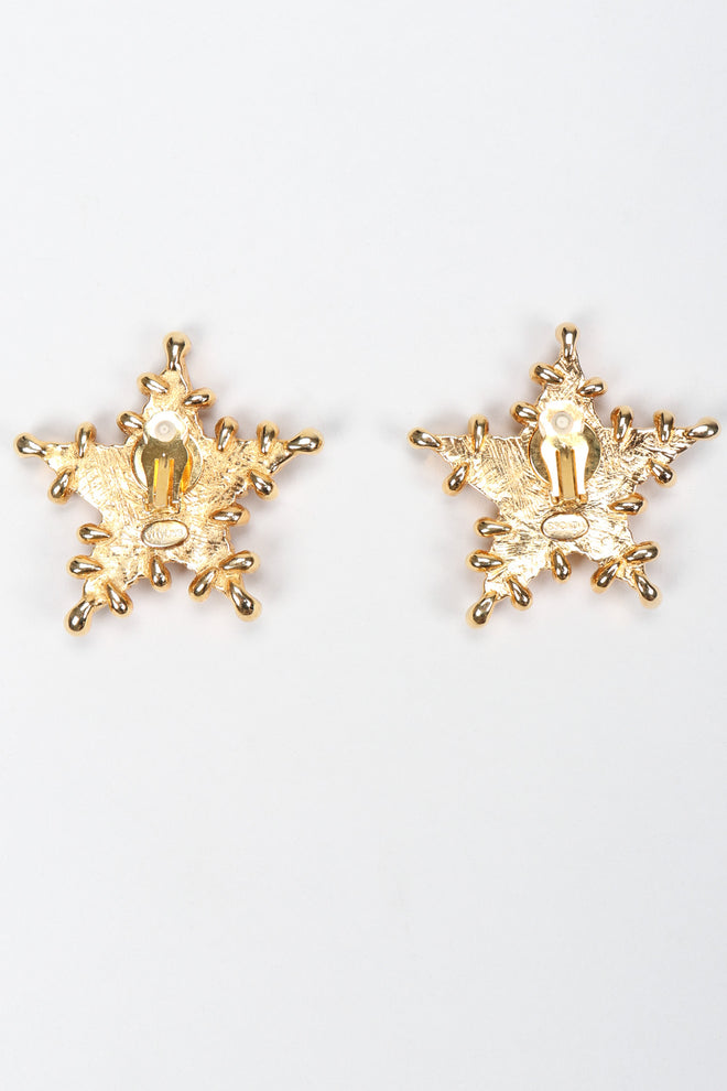 Recess Los Angeles Vintage Escada Nautical Anchor Star Button Clip Earrings
