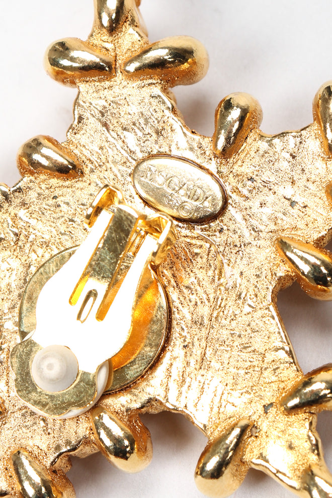 Recess Los Angeles Vintage Escada Nautical Anchor Star Button Clip Earrings