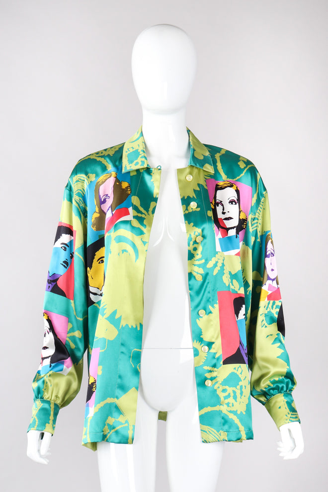 Recess Los Angeles Vintage Escada Warhol Satin Pop Art Chaplin Dietrich Shirt