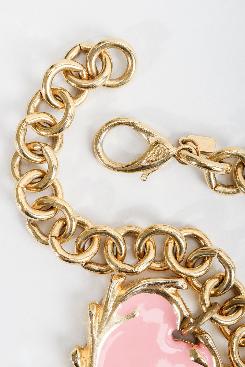 Vintage Escada Hearts Charm Necklace clasp