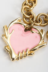 Vintage Escada Hearts Charm Necklace heart detail