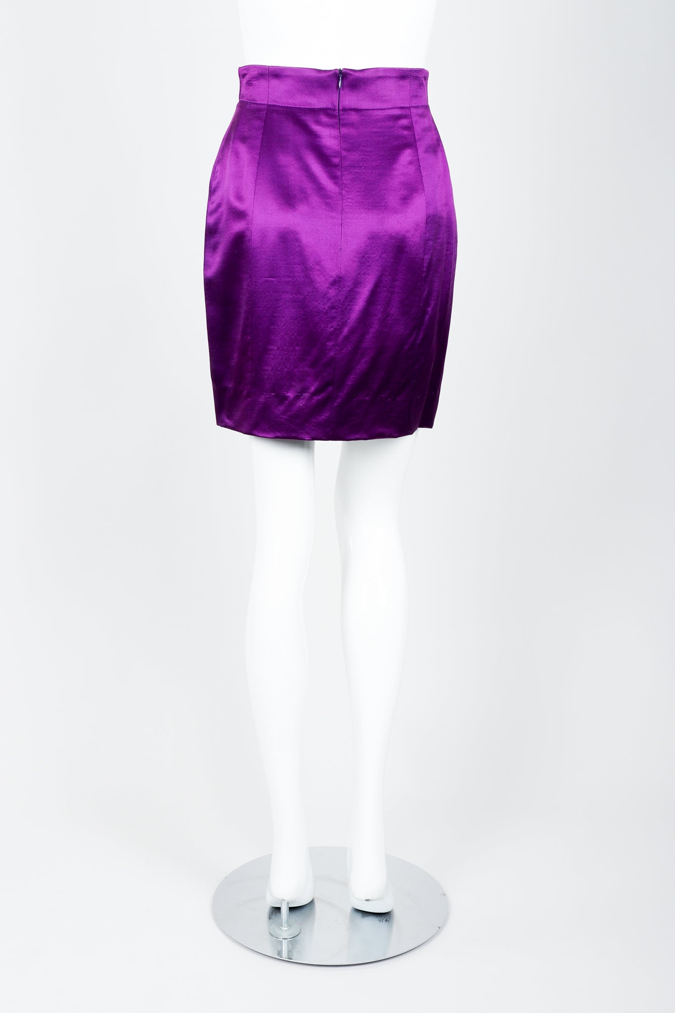 Vintage Escada Magical Satin Skirt Suit on Mannequin Back at Recess