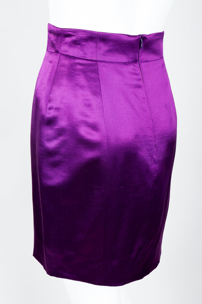 Vintage Escada Magical Satin Skirt Suit on Mannequin Rear at Recess