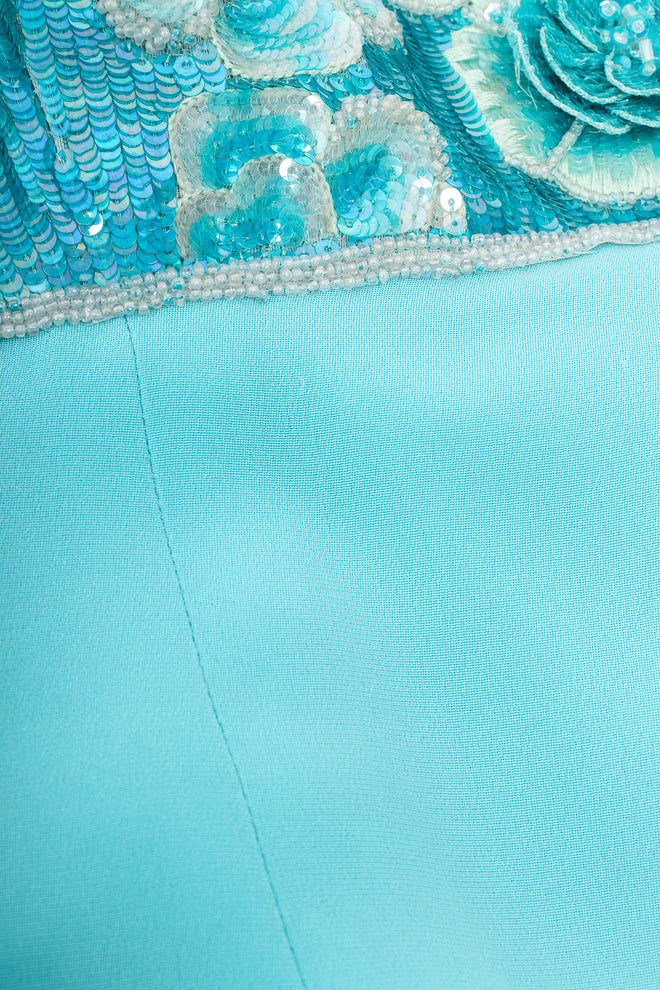 Vintage Escada Floral Sequined Strapless Sheath Dress wear at Recess Los Angeles