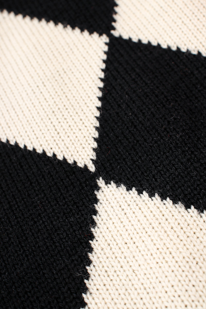 Vintage Escada Harlequin Knit Blanket Sweater fabric detail at Recess Los Angeles