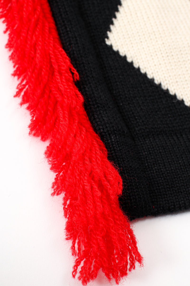 Vintage Escada Harlequin Knit Blanket Sweater yarn fringe trim at Recess Los Angeles
