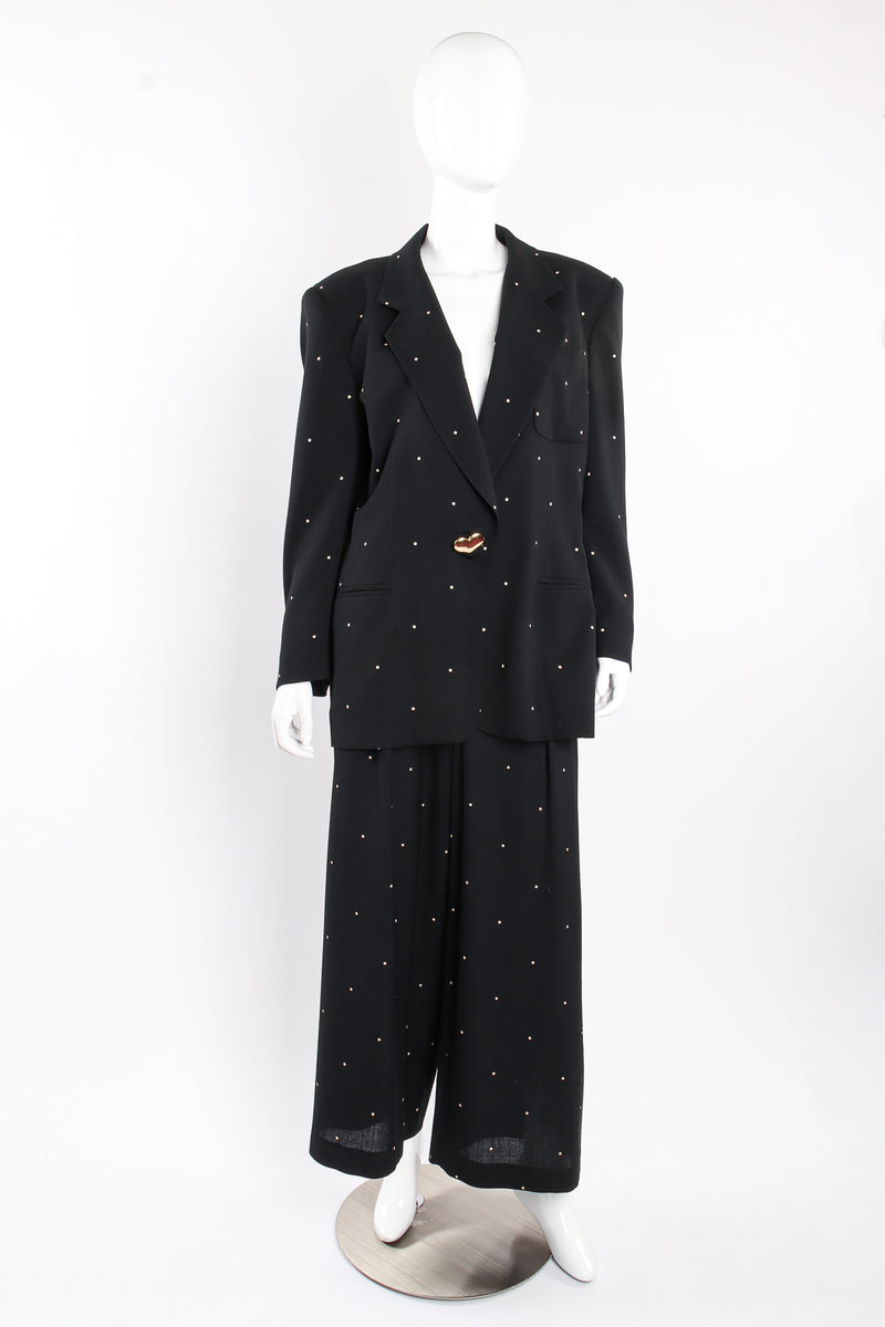 Vintage Escada Mini Dot Jacket & Pant Suit on mannequin front at Recess Los Angeles