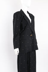 Vintage Escada Mini Dot Jacket & Pant Suit on mannequin crop at Recess Los Angeles