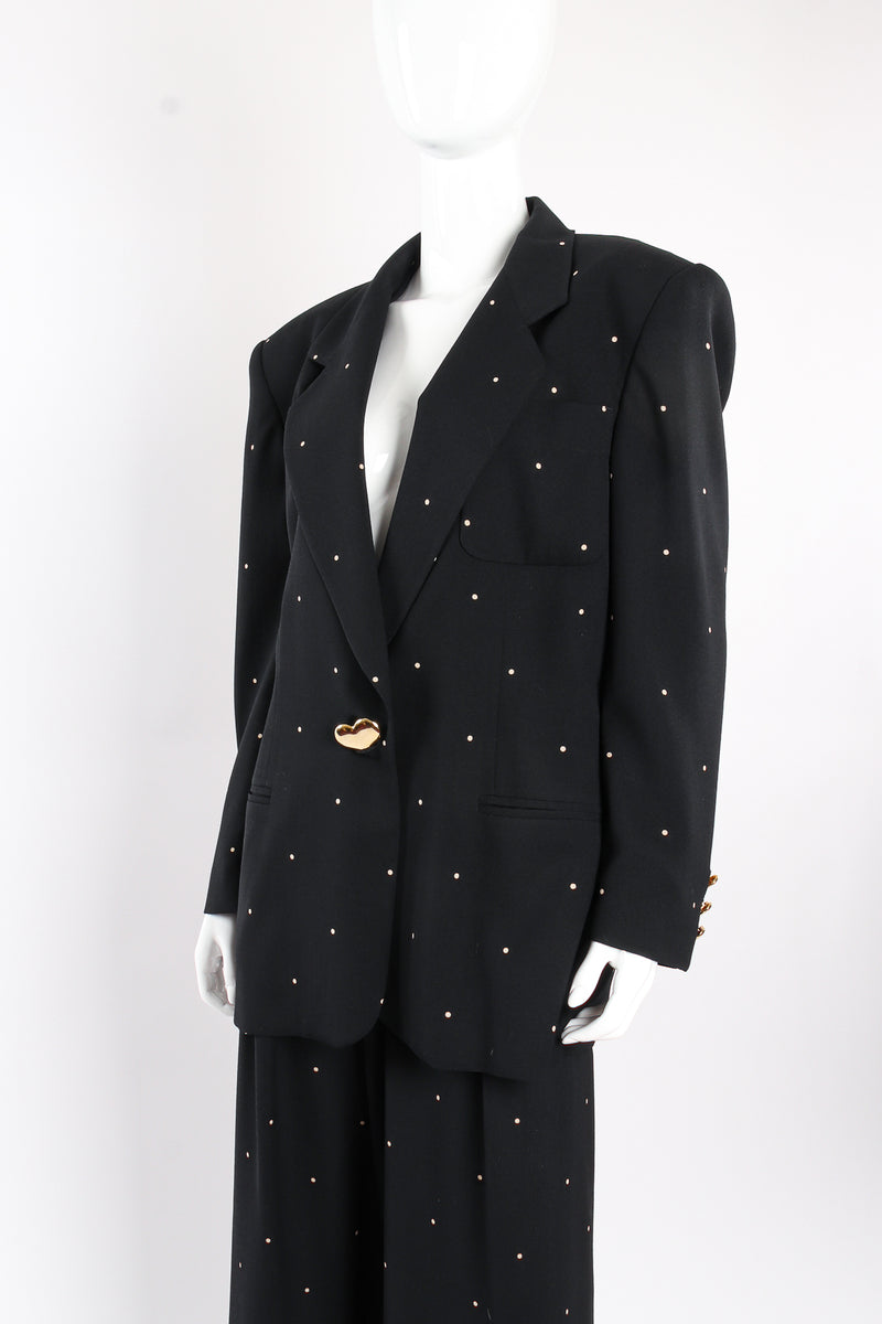 Vintage Escada Mini Dot Jacket & Pant Suit on mannequin crop at Recess Los Angeles